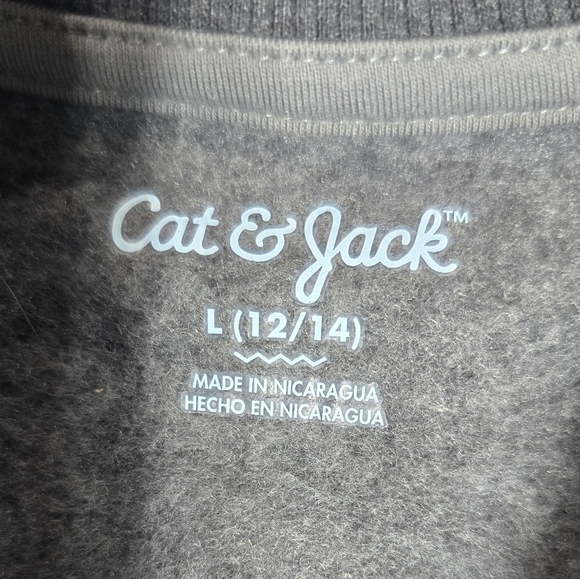 NWT Cat & Jack orange t-rex dinosaur sweatshirt 12/14 - Picture 3 of 5